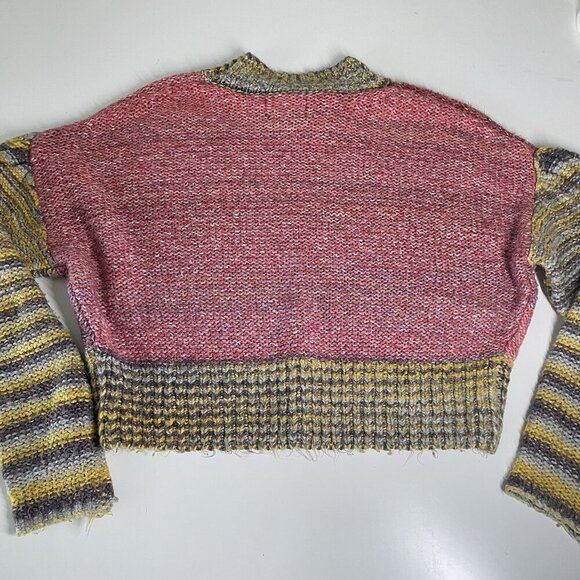 Urban Outfitters Multicolored “Lennon” Orange Cropped Sweater Boho Size XS - Picture 2 of 6